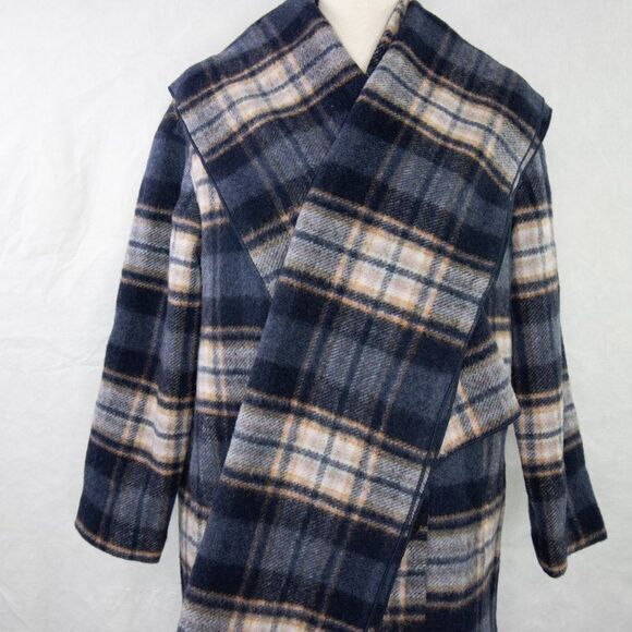 Madewell Plaid Scarf Coat, wool blend Coat, wool - Picture 8 of 16